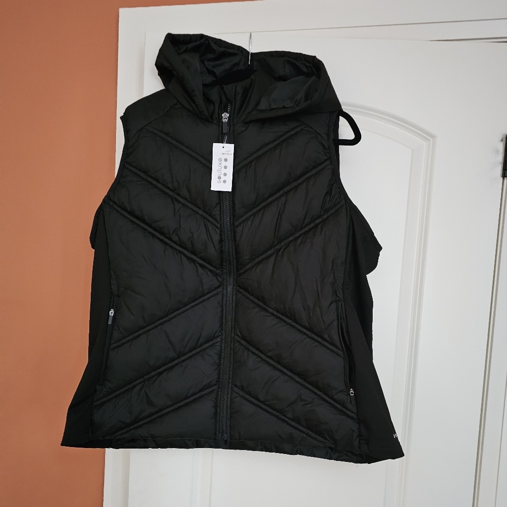 Black Hooded Puffer Vest